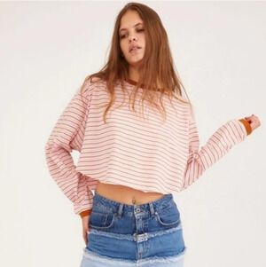 BDG Urban Outfitters Nyssa Oversized Long Sleeve Striped Top Size Medium